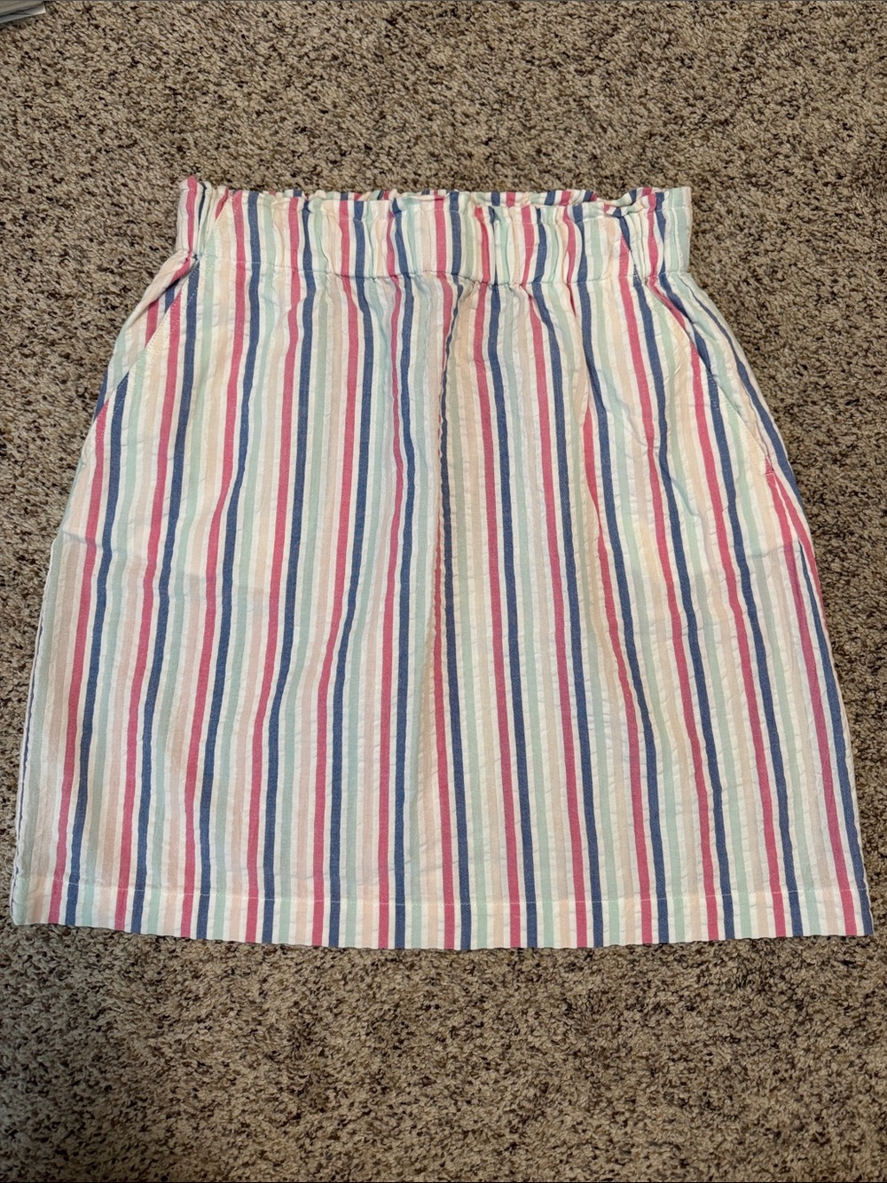 LOFT Pastel Multi-Stripe Mini Skirt